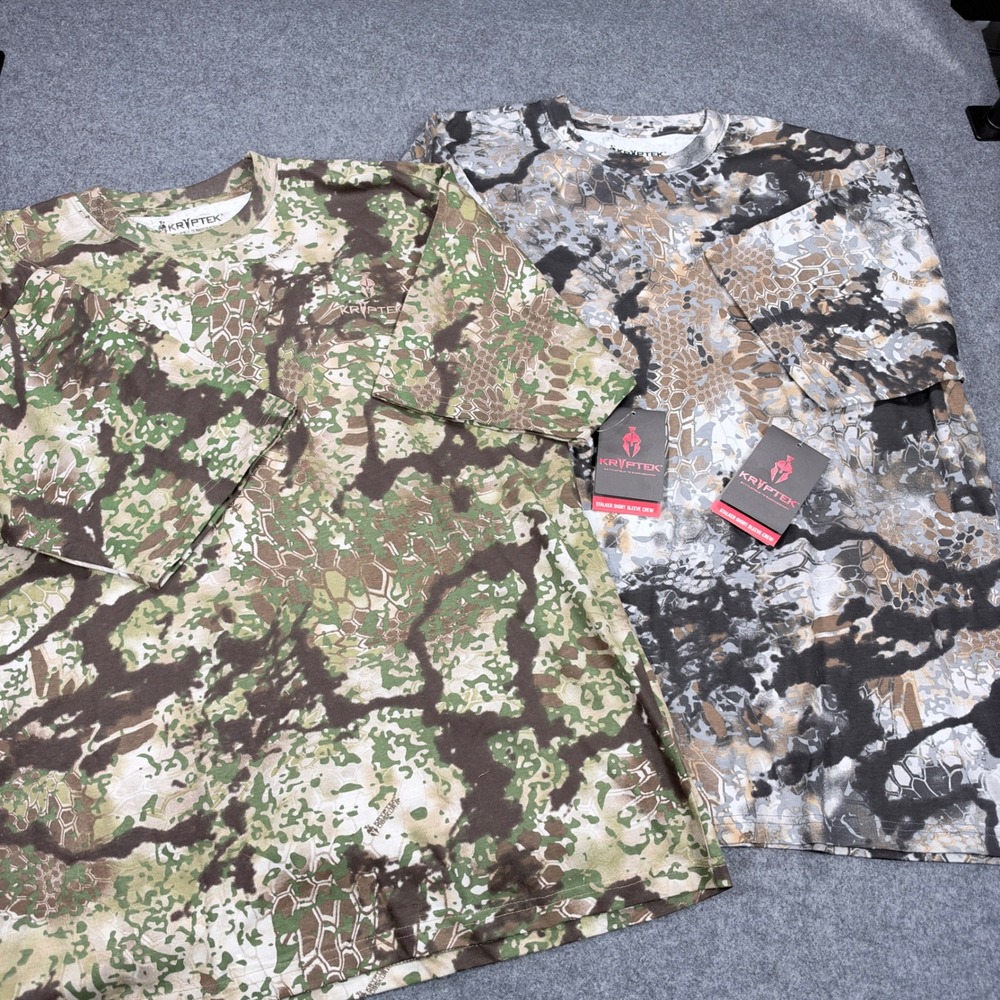 Kryptek Stalker Short Sleeve Crew Transitional Camo Shirt 3XL Lot of 2 NWT